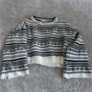Pink Lily Black and Cream Knit Sweater